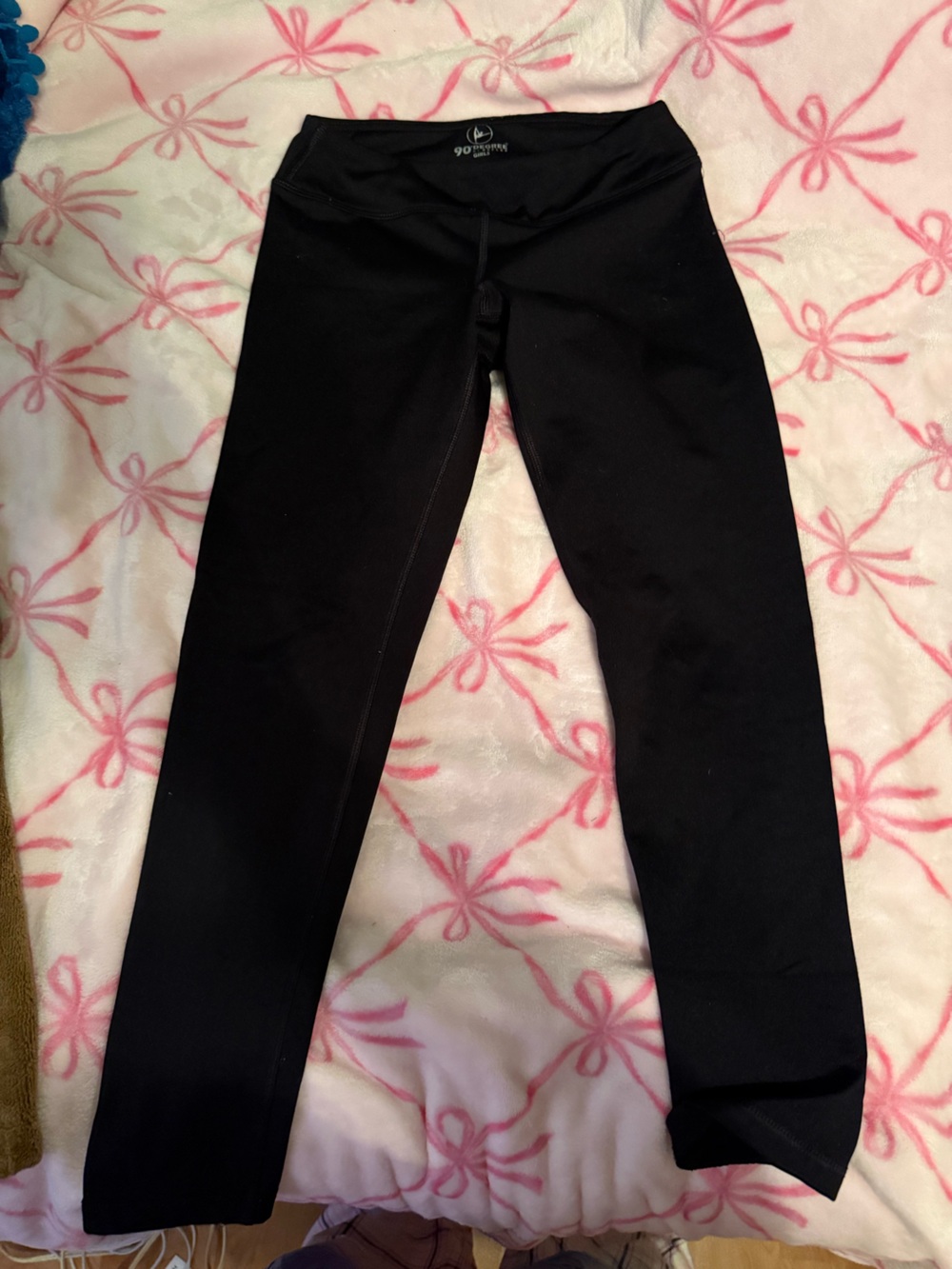 90 Degree By Reflex Black Girls' Active Lined Leggings